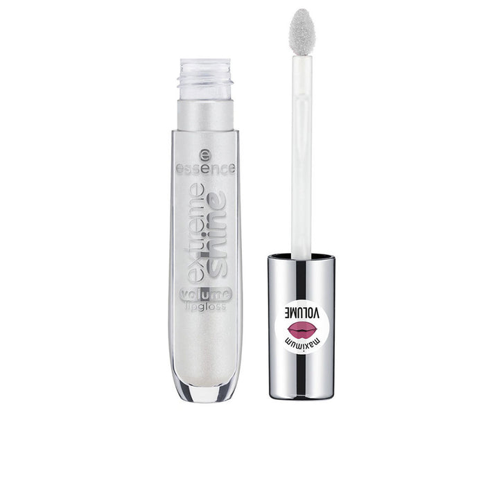 Small 5 ml clear high-shine lip gloss with glossy applicator and recycled-plastic cap
