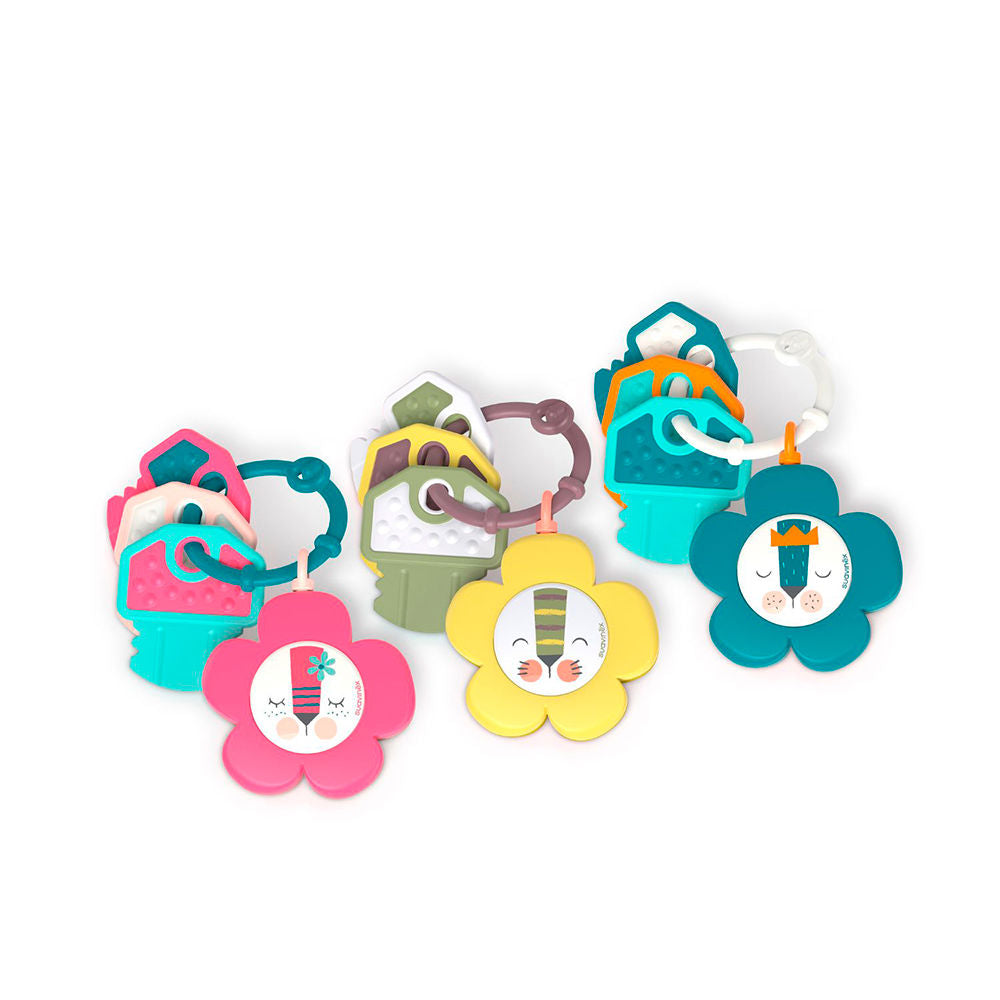 Colorful Suavinex musical teether with mixed textures and built-in rattle