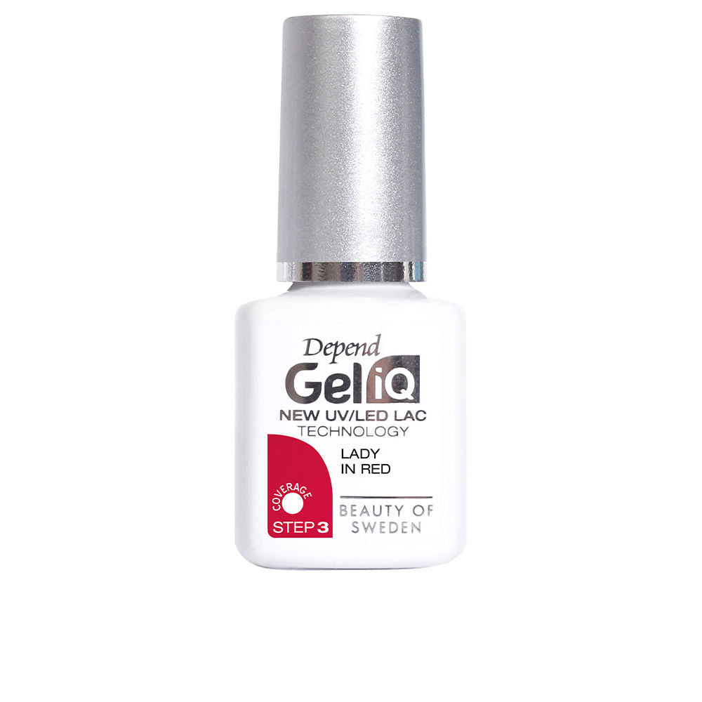5 ml semi‑permanent red gel nail polish bottle with precision brush, Unisex