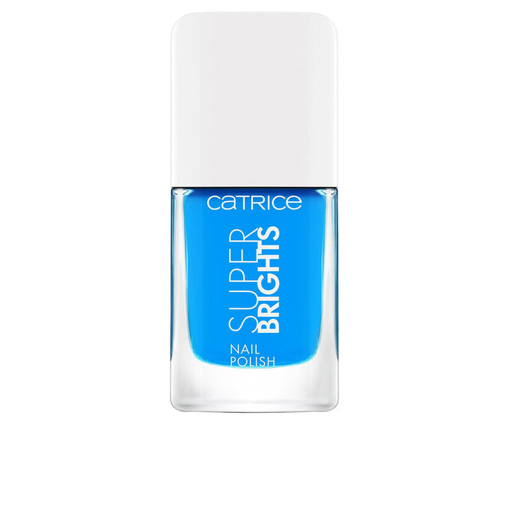 Bottle of bright coral cream nail polish with full-coverage swatch, 10.5 ml, Unisex