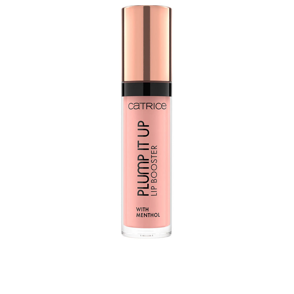 Slim tube of brown plumping lip gloss with wand applicator, 3.5 ml, Unisex