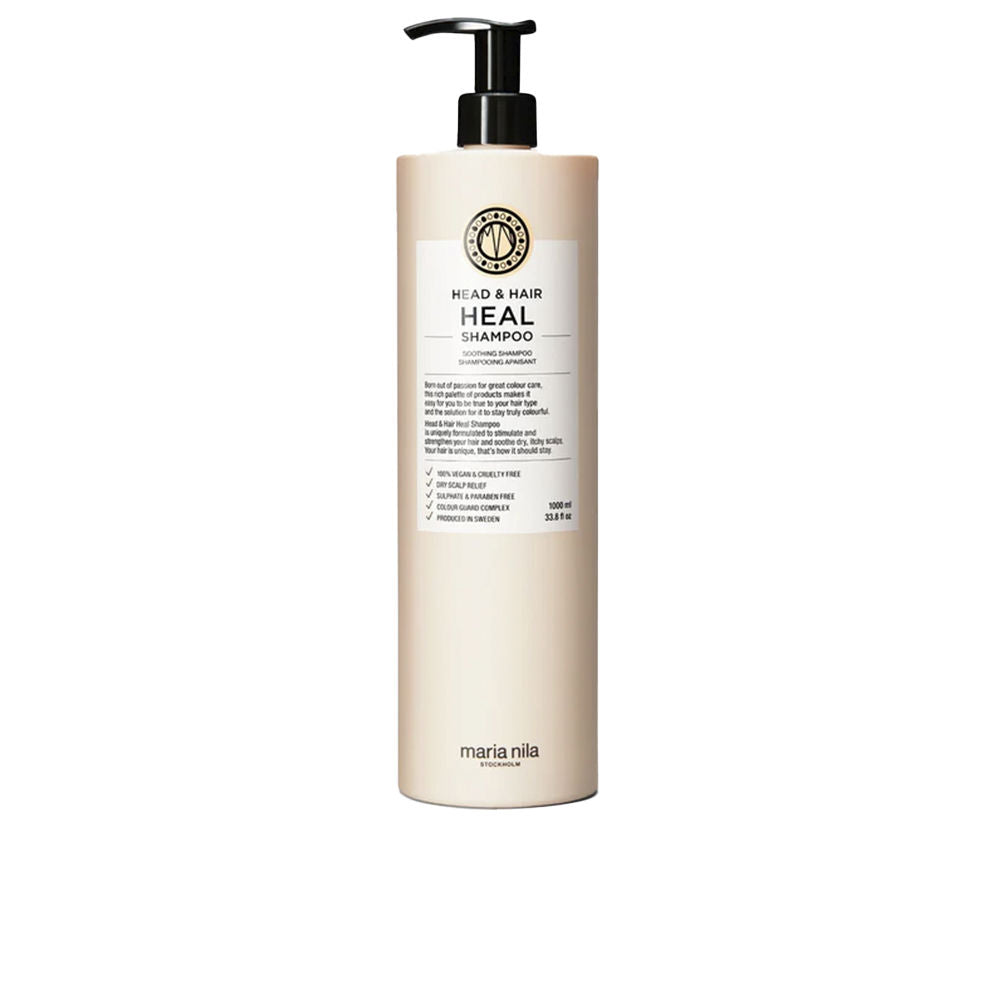Tall bottle of aloe-infused shampoo, 1000 ml, clear gel