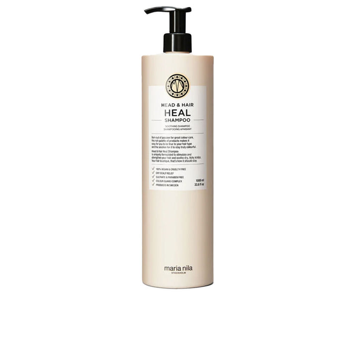 Tall bottle of aloe-infused shampoo, 1000 ml, clear gel