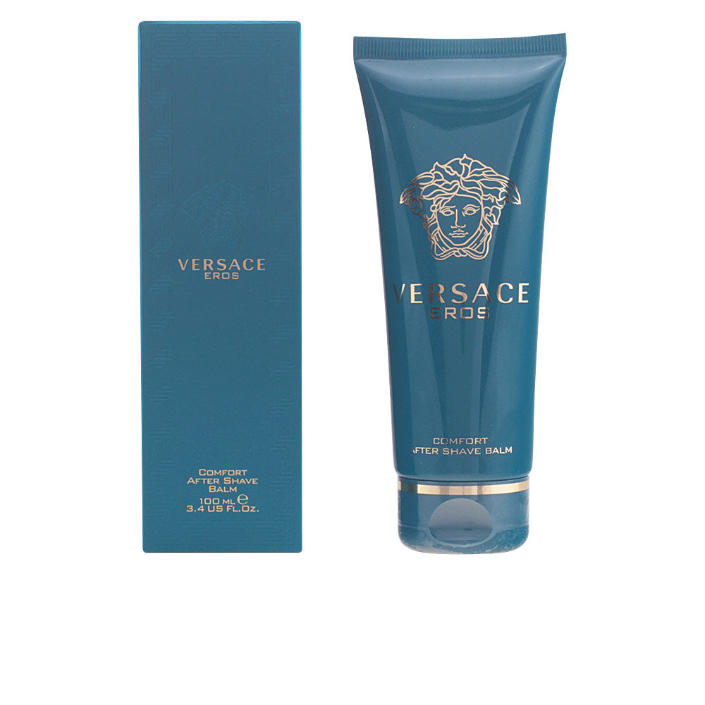 Tube of Versace EROS After-Shave Balm with elegant branding and light cream texture