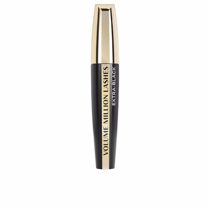 Tube of extra-black volumising mascara with brush, 9 ml
