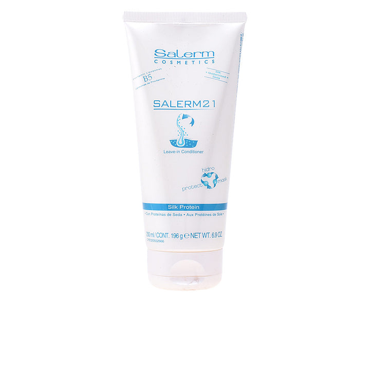 200 ml bottle of leave-in silk protein conditioner, lightweight white lotion