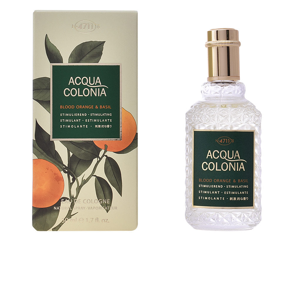 50 ml bottle of Blood Orange &amp; Basil Eau de Cologne, citrus and basil scent, Unisex