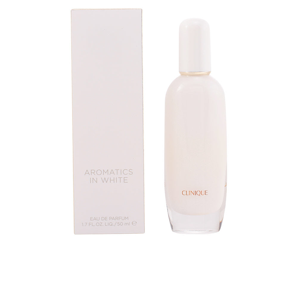 50 ml bottle of Aromatics in White Eau de Parfum, oriental floral packaging
