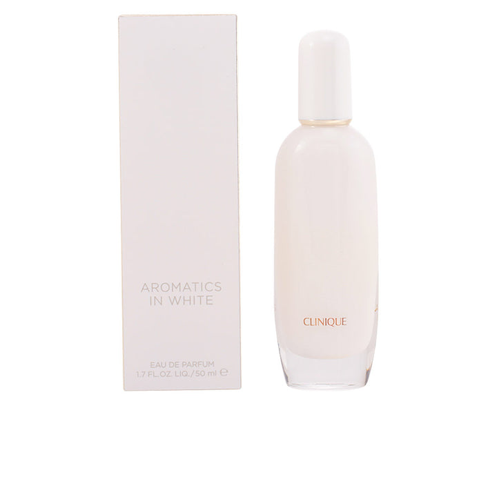 50 ml bottle of Aromatics in White Eau de Parfum, oriental floral packaging