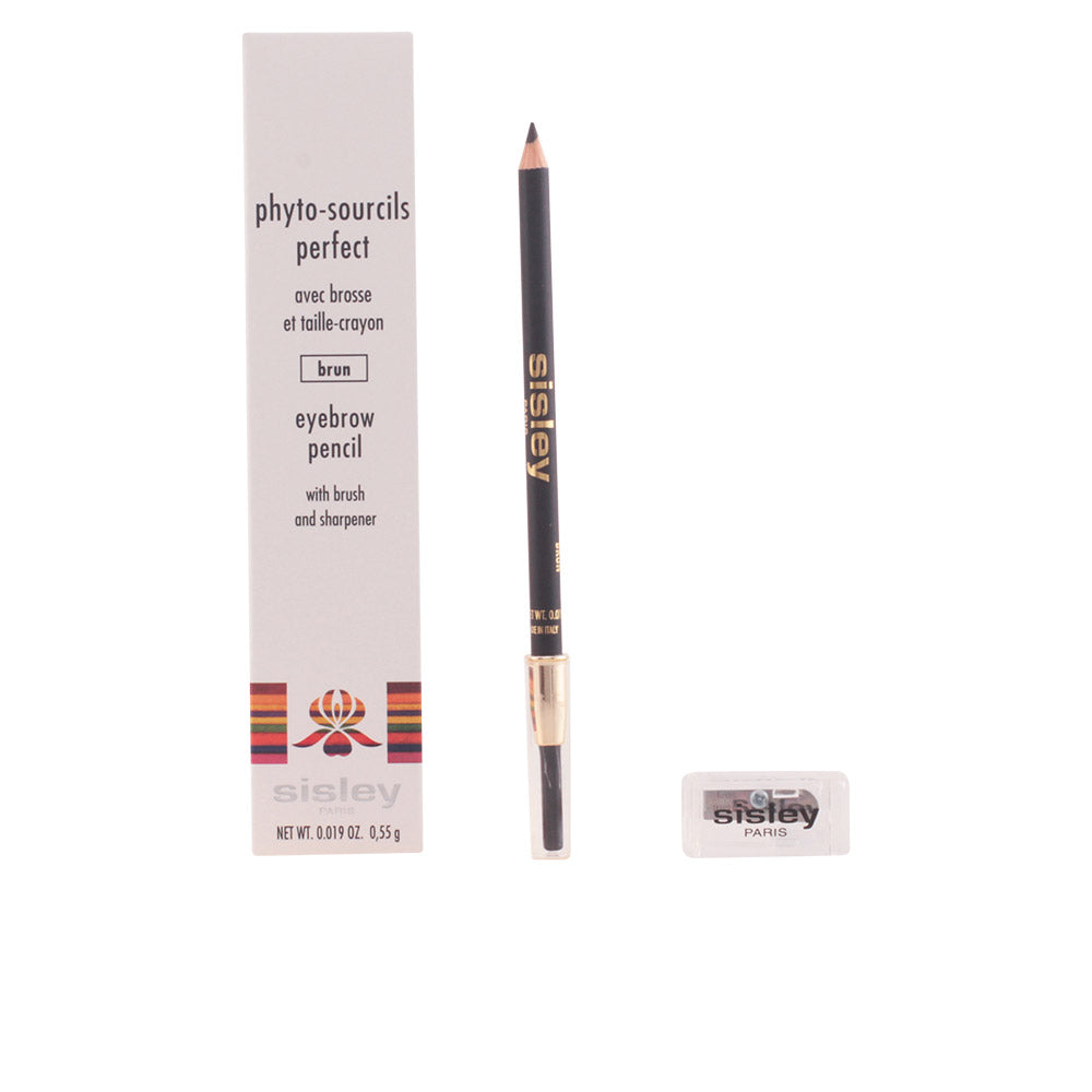 Slim wax eyebrow pencil in shade 02‑châtain with spoolie and sharpener, 0.55 g Unisex