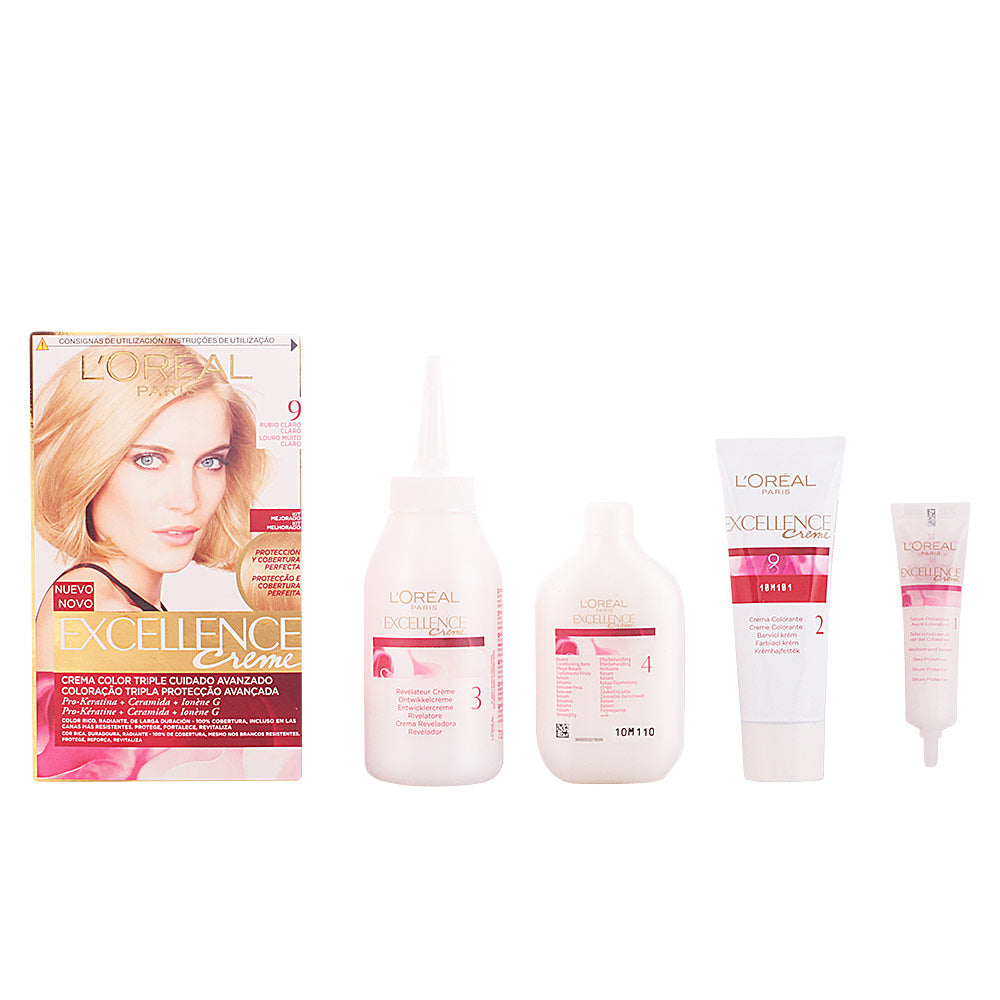 Light blonde permanent cream hair colour kit, 192 ml, full grey coverage