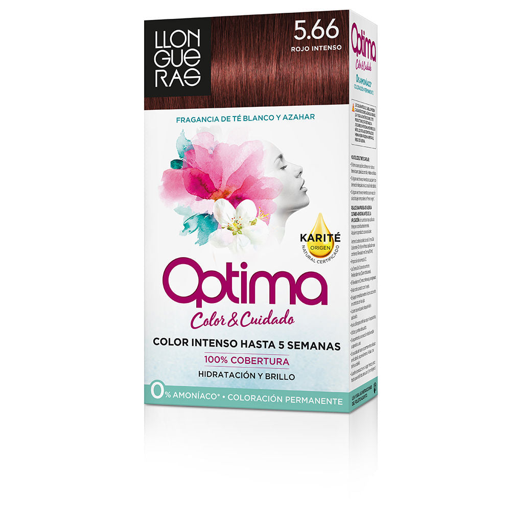 Compact ammonia-free permanent cream hair colour kit in deep intense red (5.66)
