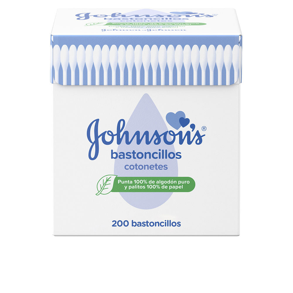 Box of 200 cotton-tipped swabs with paper sticks, recyclable paper pack