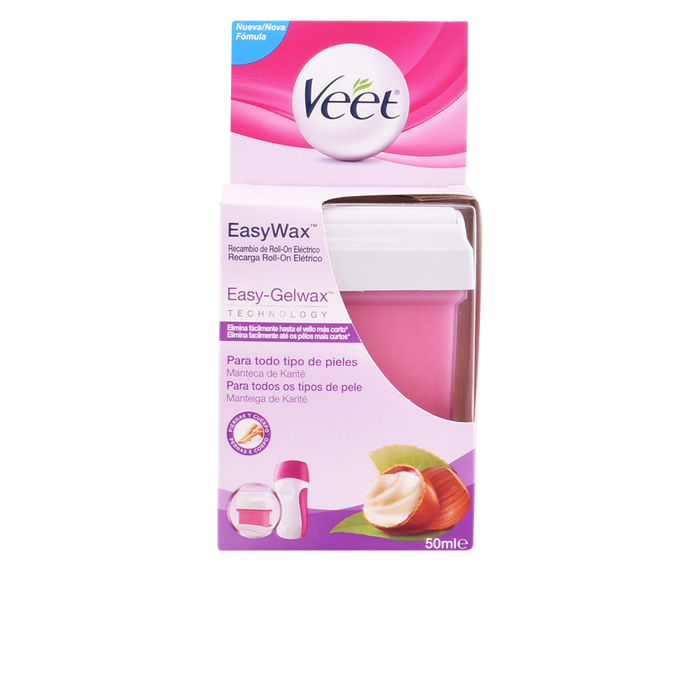Veet Easy Wax roll‑on refill cartridge for legs and arms, gel wax formula