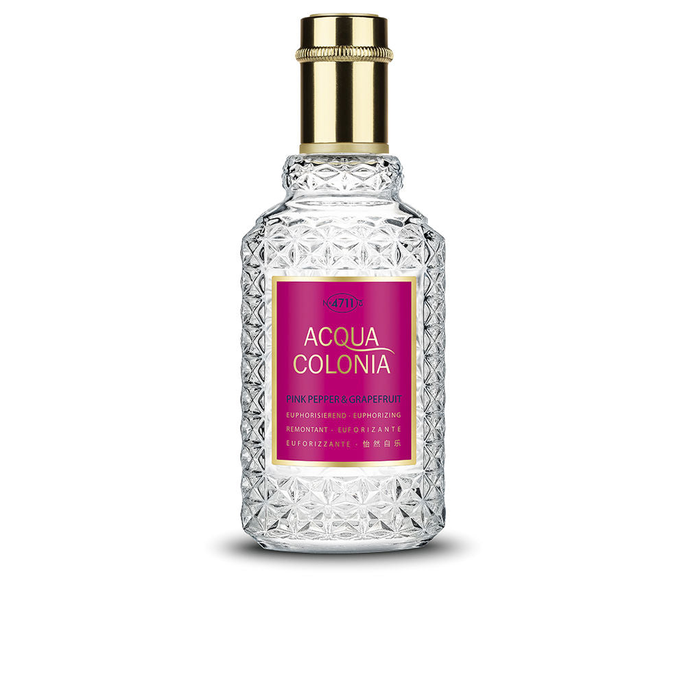 Clear glass perfume bottle, 50 ml, pink pepper and grapefruit cologne, Unisex