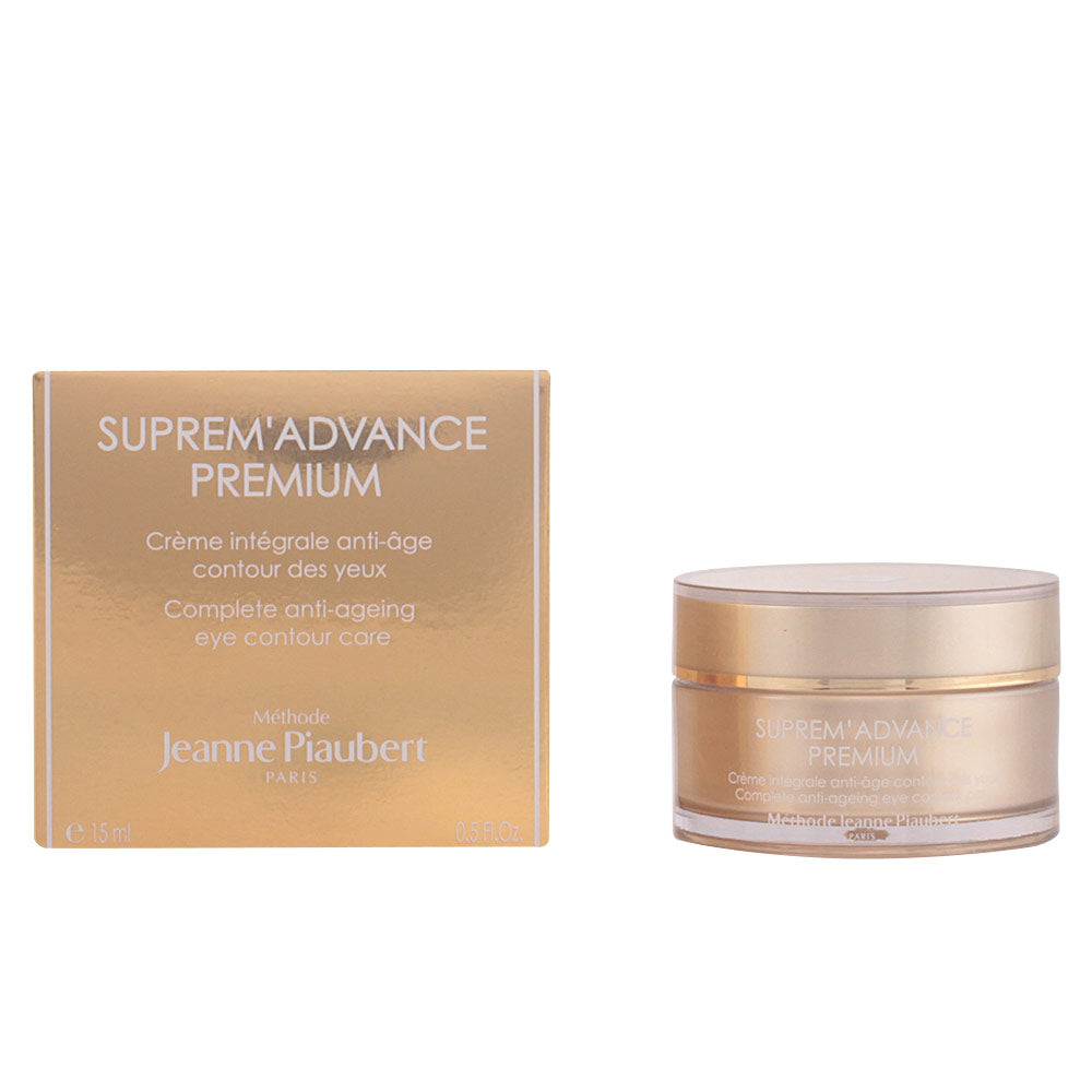 Elegant jar of SUPREM'ADVANCE PREMIUM eye cream by Jeanne Piaubert