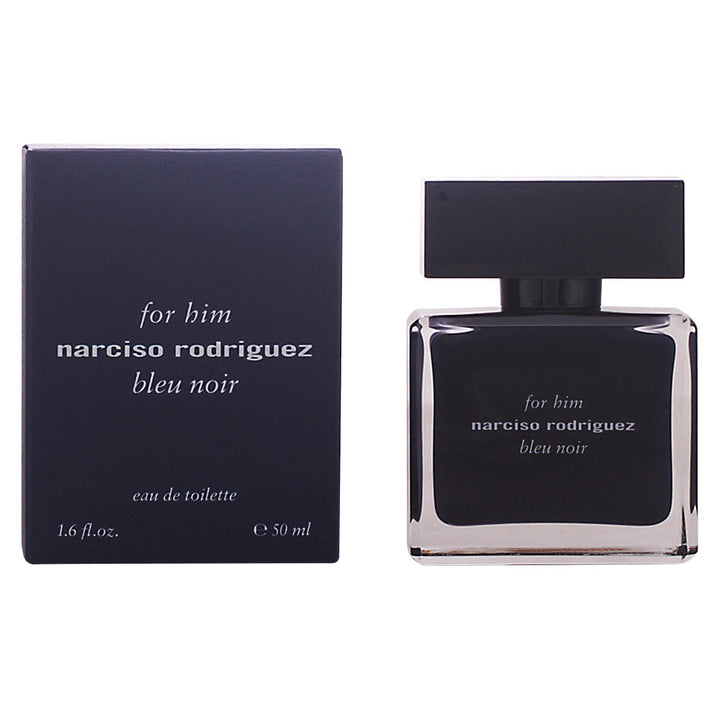 Dark blue glass bottle of Bleu Noir eau de toilette, 50 ml, woody-spicy fragrance