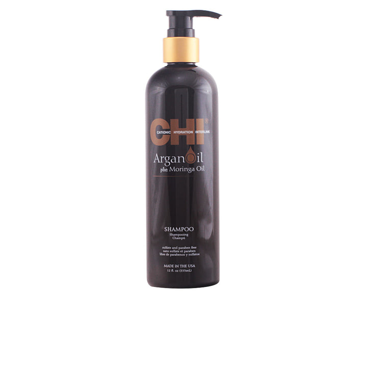 355 ml shampoo bottle — argan oil formula for dry, damaged hair, Unisex