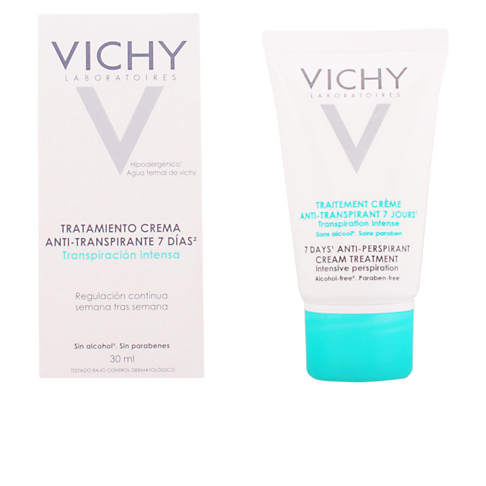 Tube of Vichy anti‑perspirant treatment cream for sensitive underarms, seven‑day protection