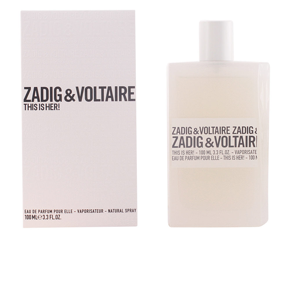 White minimalist glass bottle of floral-oriental Eau de Parfum, 100 ml