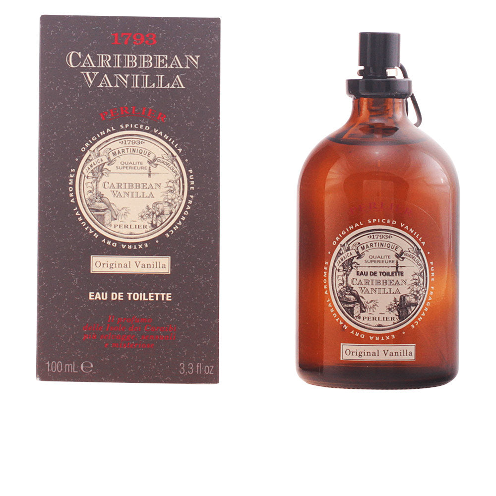Amber-toned clear glass perfume bottle with ring sprayer, 100 ml, oriental vanilla rum scent