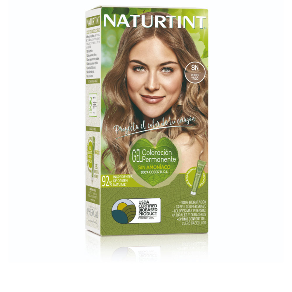 Tube of ammonia-free gel hair colour with quinoa care mask, 170 ml, shade 8N Wheat Blonde