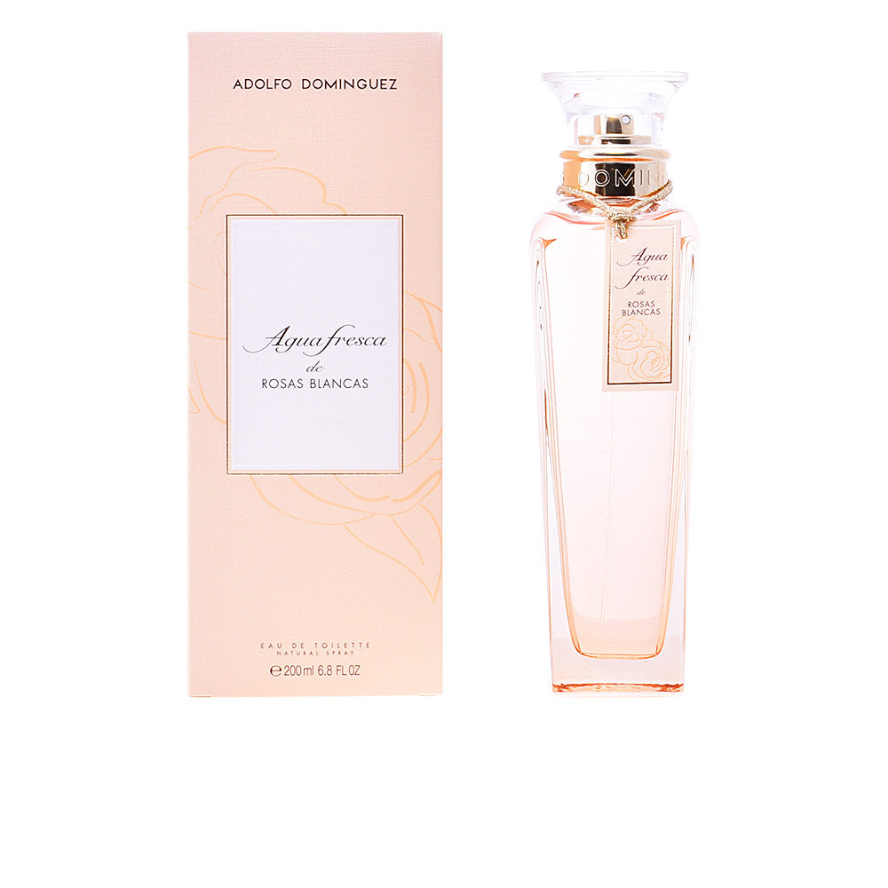 200 ml pink-hued Eau de Toilette bottle with white rose motif