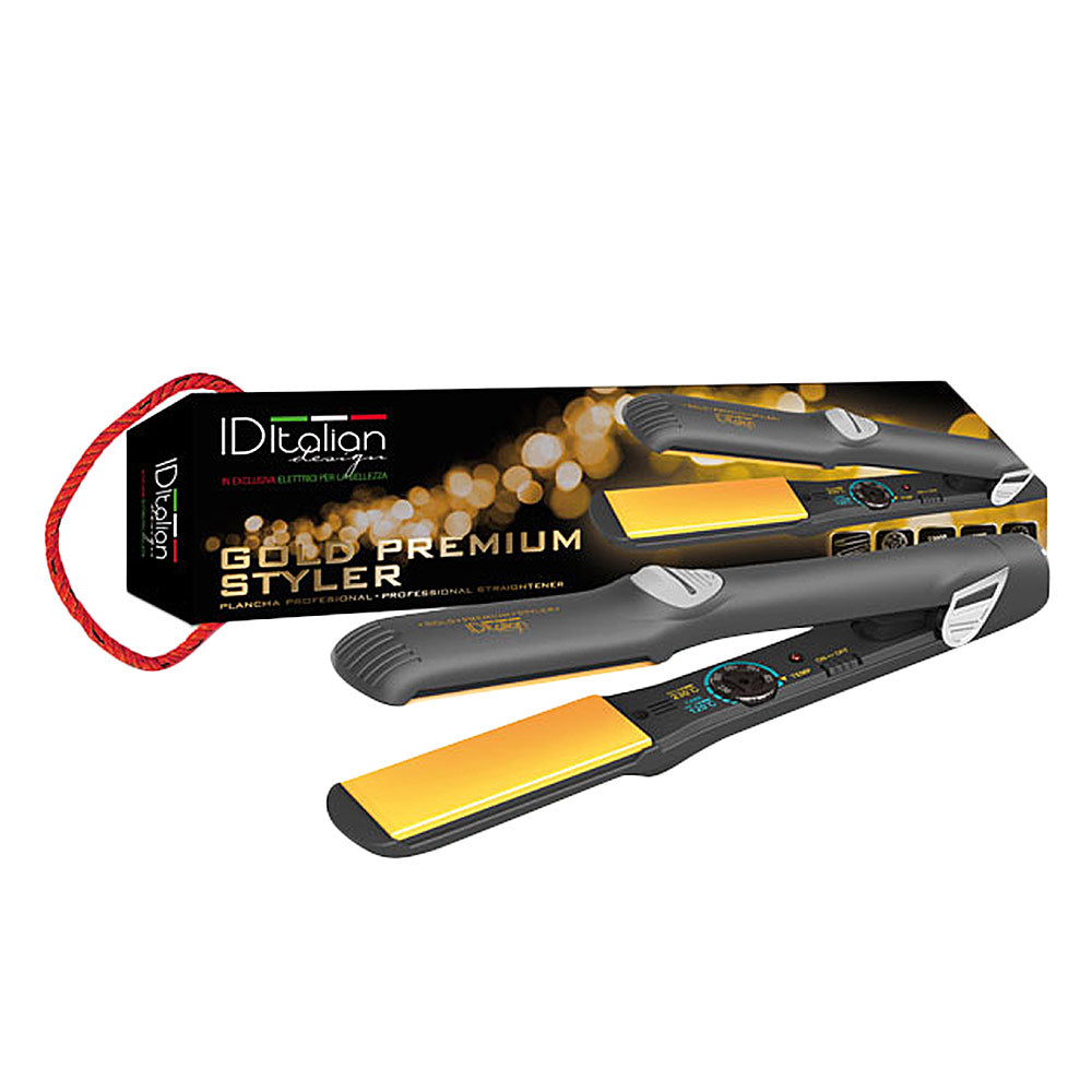 Slim ceramic hair straightener with temperature dial and 360° swivel cord