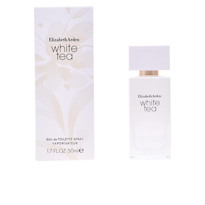 50 ml clear bottle of White Tea eau de toilette with pale label, 50 ml