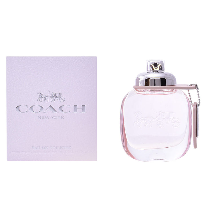 Oval 50 ml perfume bottle in pale pink and white with silver detailing, boxed