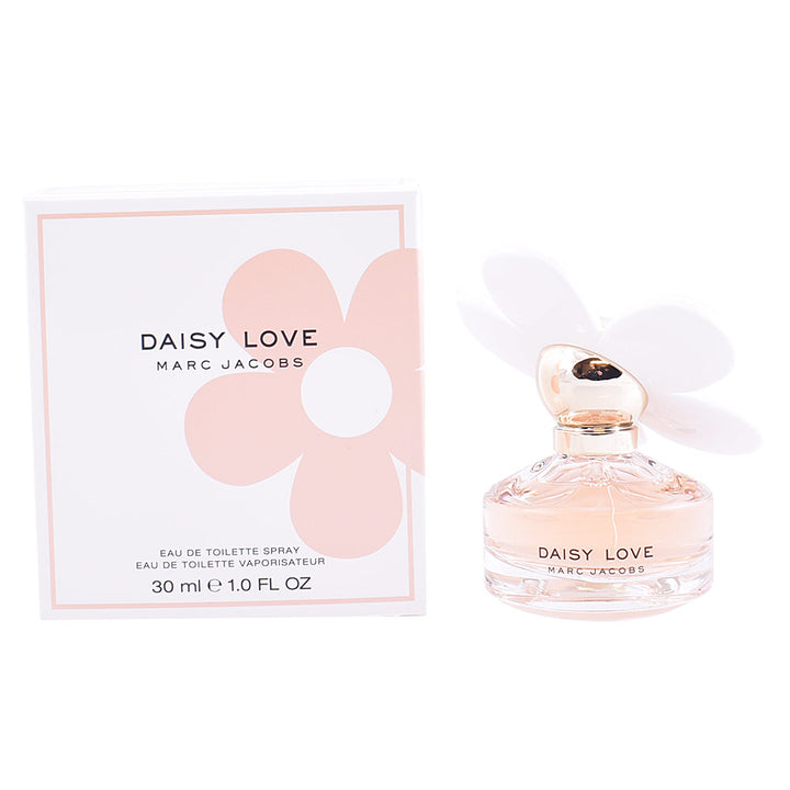 30 ml floral eau de toilette bottle with daisy cap and glass flacon