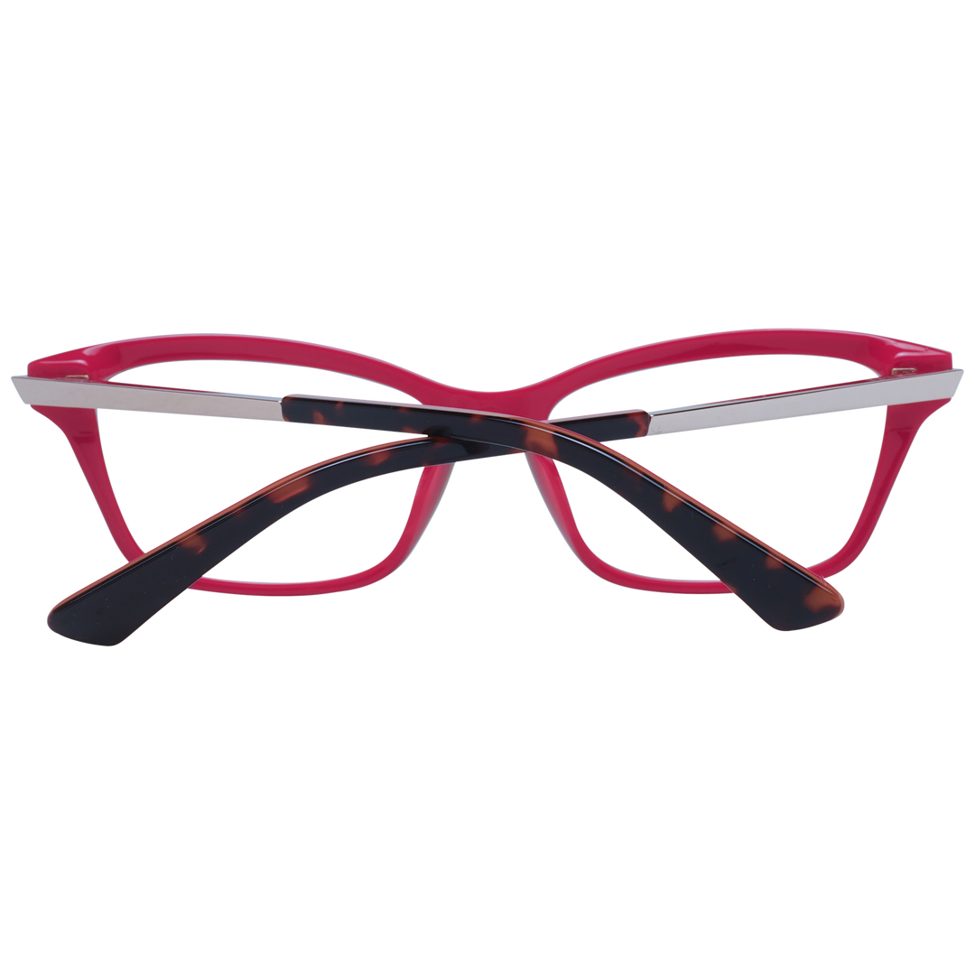 Tortoiseshell square eyeglasses for Women with pink and silver accents, metal temples, triangular studs
