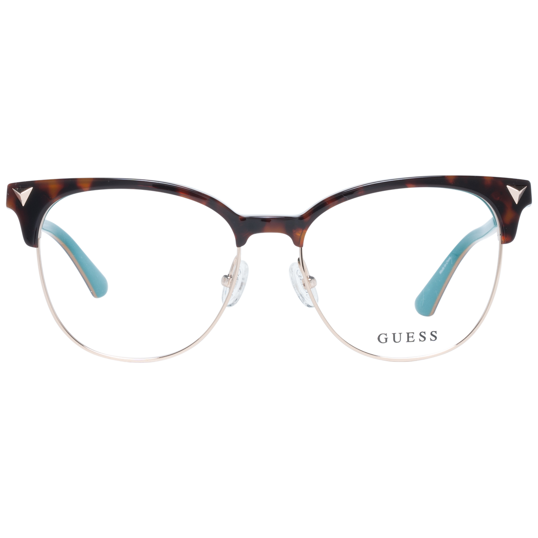 Tortoise shell cat-eye eyeglasses for Women with turquoise and gold triangular corner accents