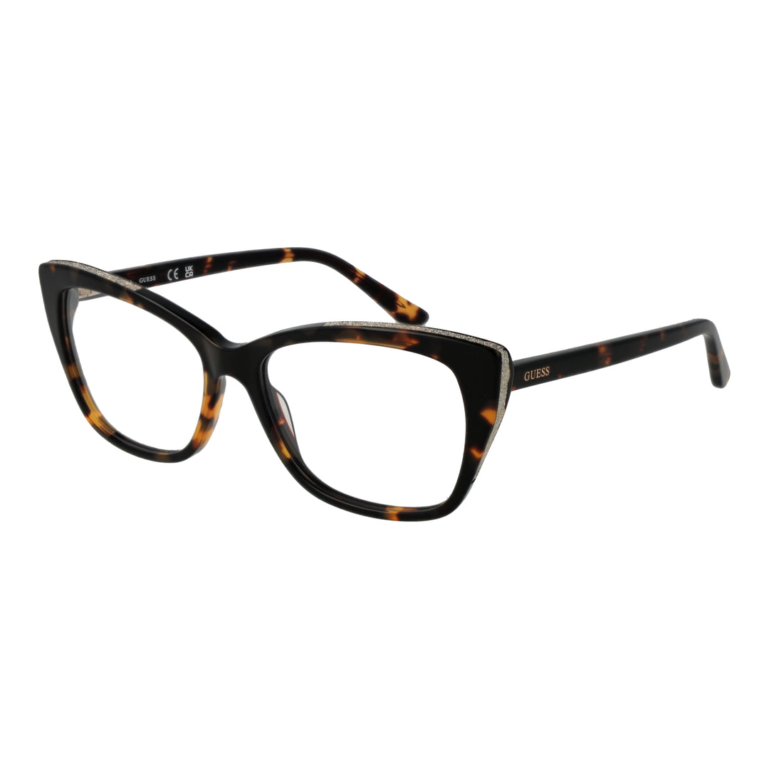 Tortoise shell cat-eye eyeglasses for Women in plastic frame with glittered upper edges