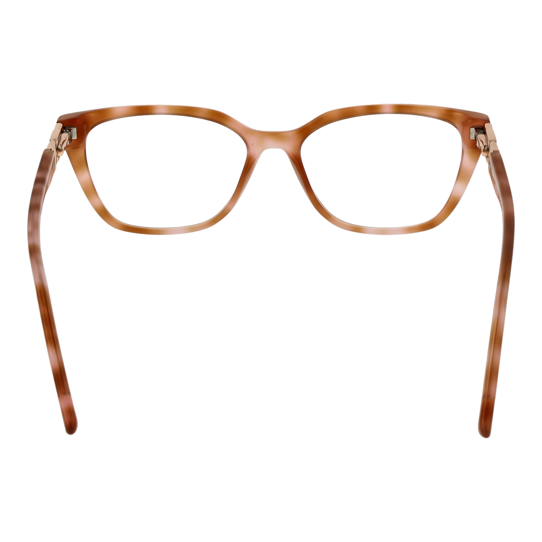 Brown full-rim rectangular eyeglasses with metal G-logo hinge and plastic frame for Women