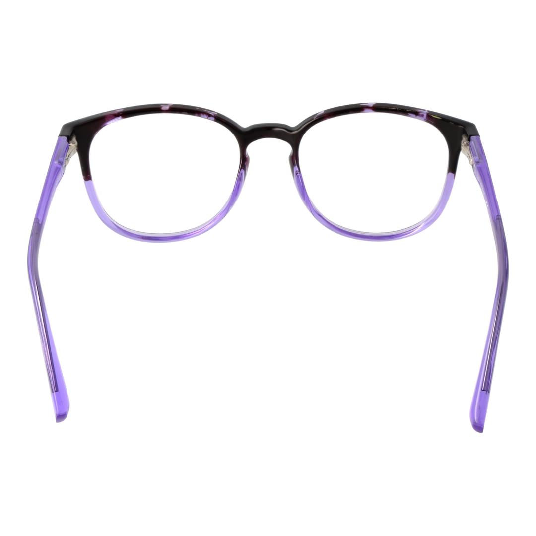 Guess eyeglasses for Women in black and purple full-rim plastic with rectangular lenses on neutral background