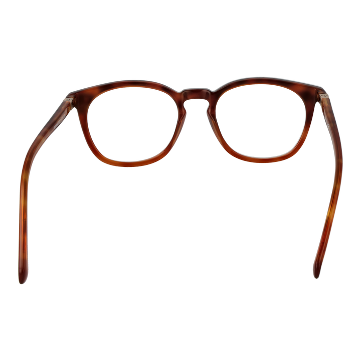 Brown tortoiseshell round eyeglasses for Women, plastic frame, metal temple accents, classic profile