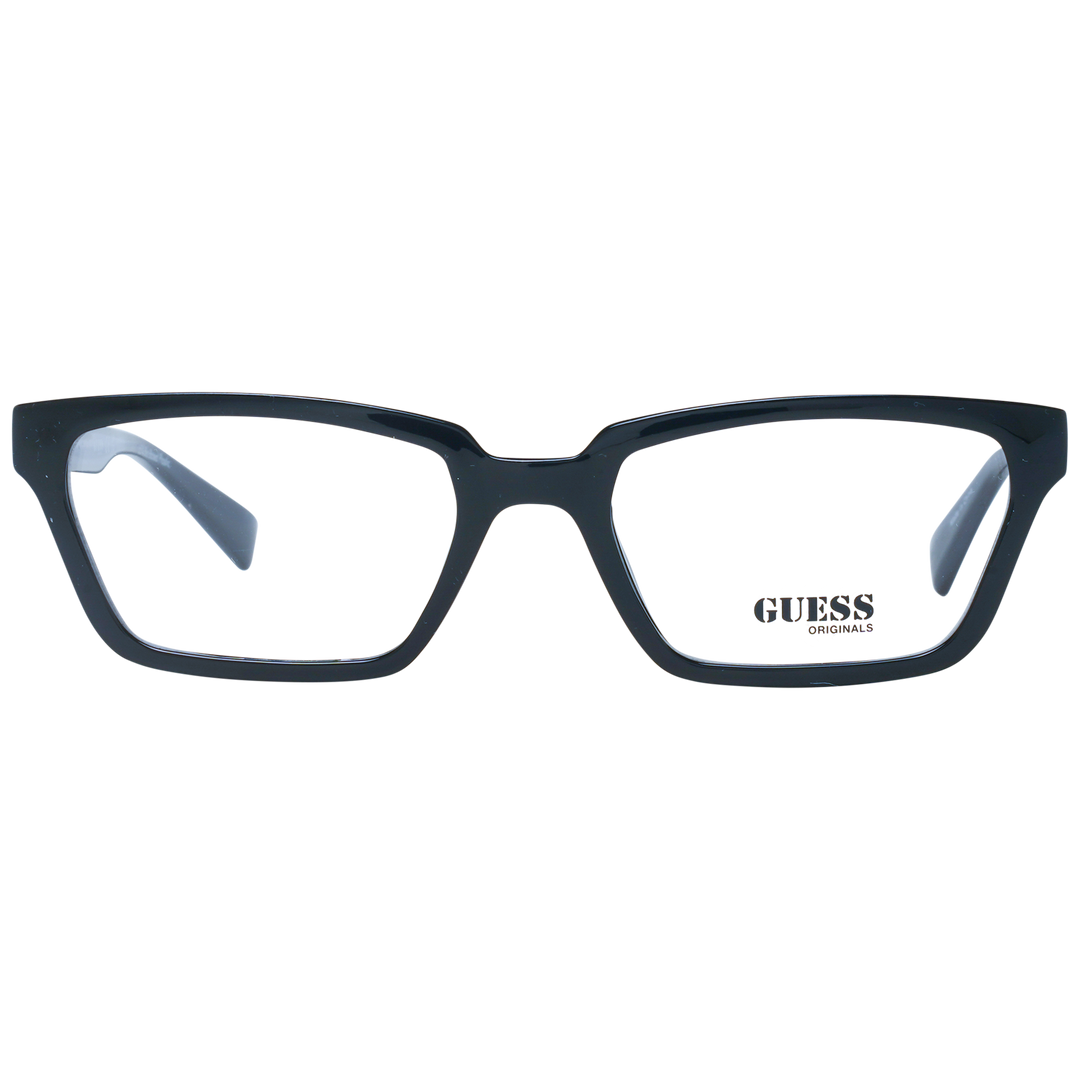 Guess Unisex black plastic full-rim rectangular eyeglasses shown front view on neutral background