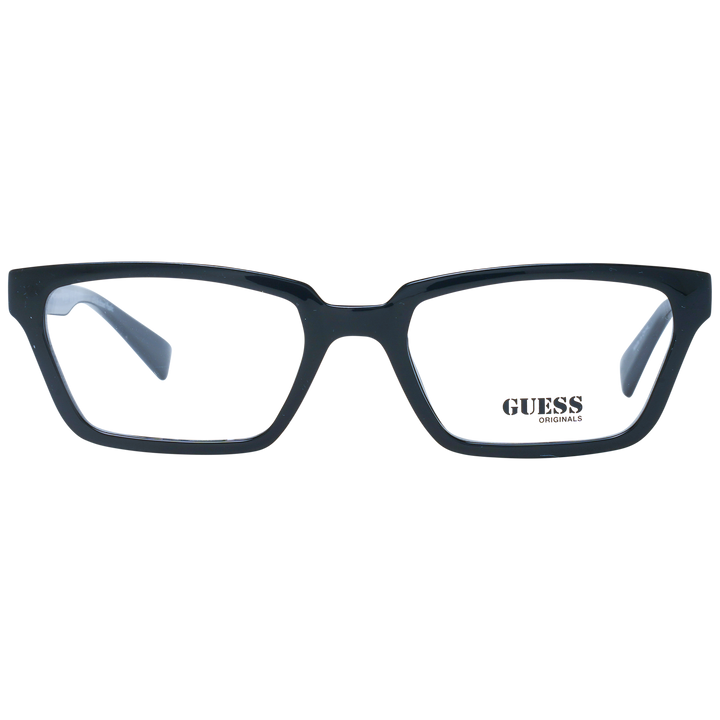 Guess Unisex black plastic full-rim rectangular eyeglasses shown front view on neutral background