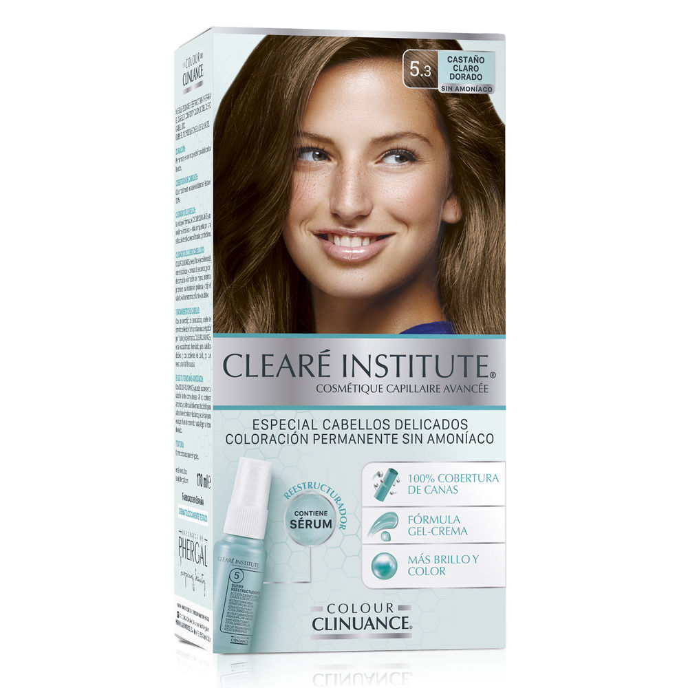Tube of ammonia‑free permanent hair colour cream, shade 5.3 light golden brown