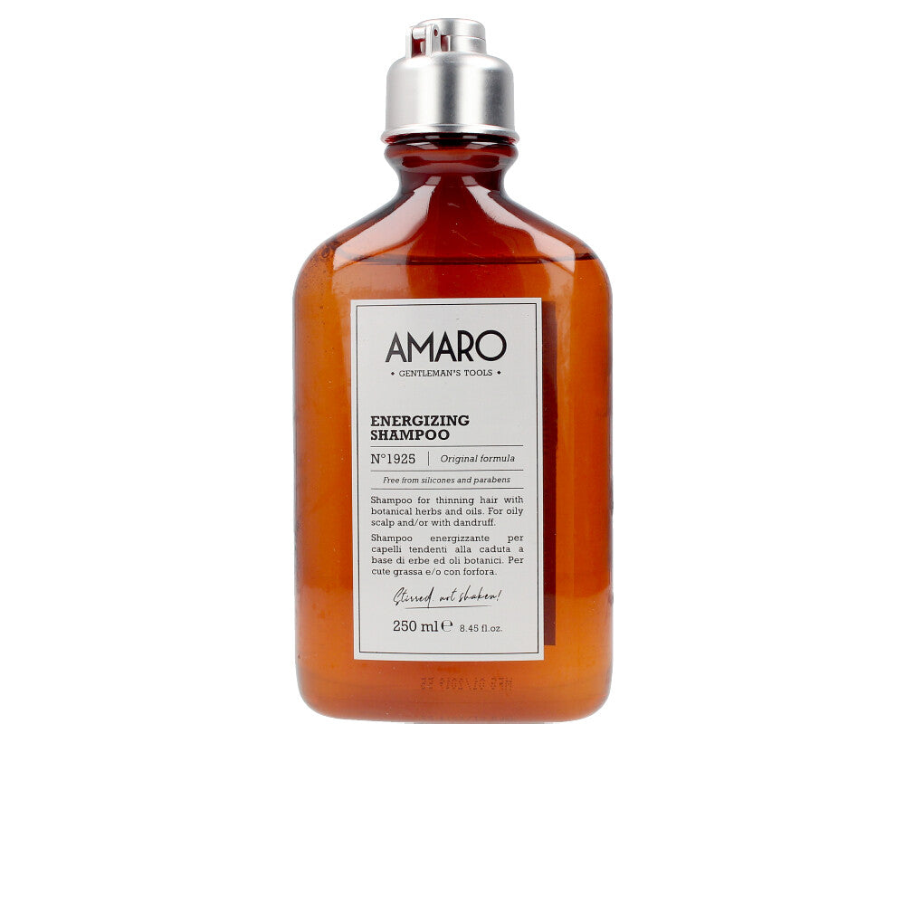 250 ml bottle of energising botanical shampoo for Man, herbal oil blend