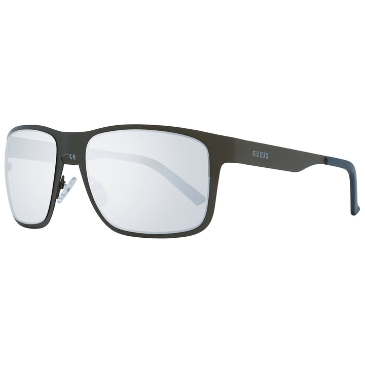 Black thin metal rectangular eyeglasses on neutral background, adjustable nose pads, modern design