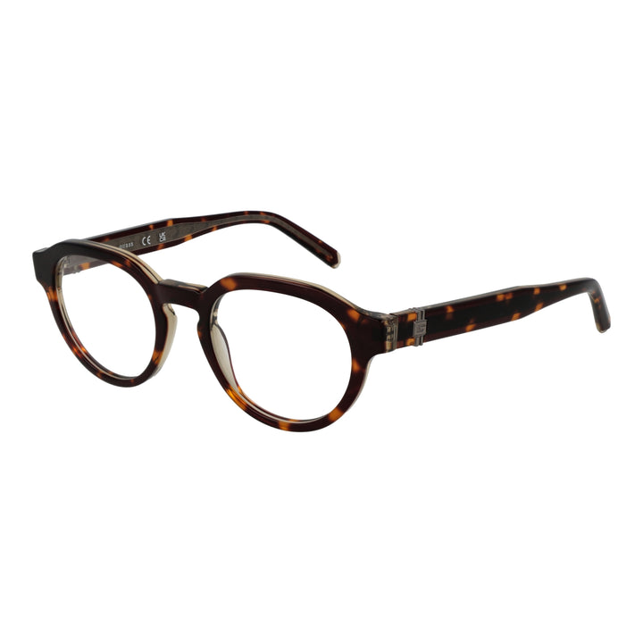 Unisex tortoiseshell round eyeglasses in plastic with metal &