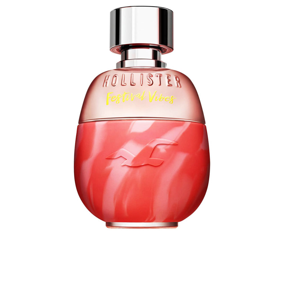 Red glass perfume bottle with silver cap, 100 ml, floral-fruity notes