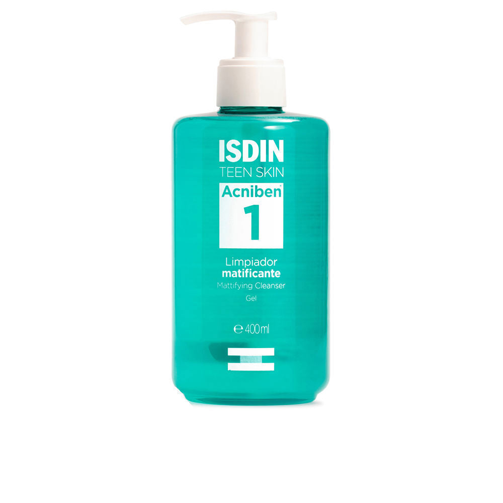 Blue mattifying gel cleanser bottle, 200 ml, for Unisex oily acne-prone skin