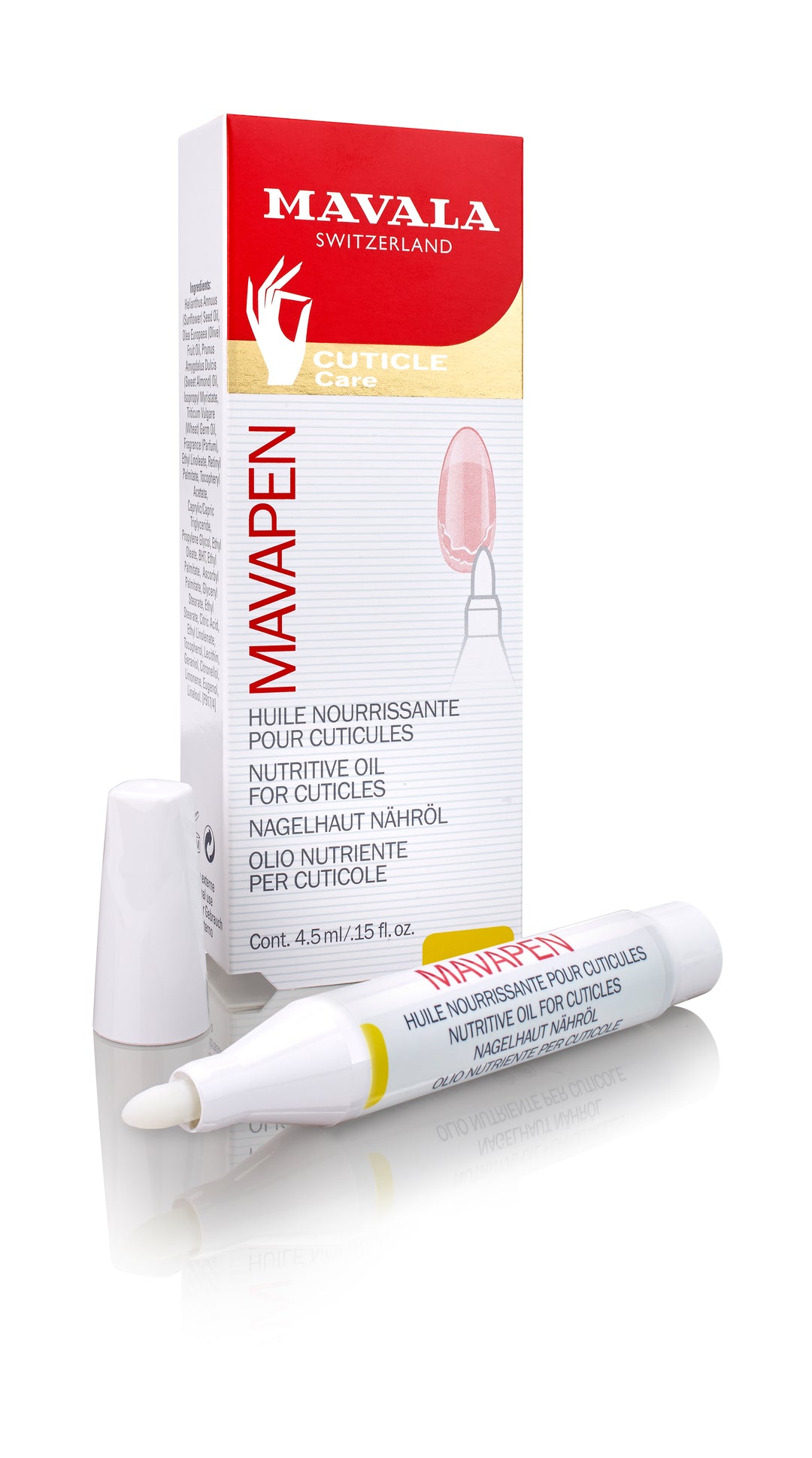 Slim felt-tip cuticle oil pencil; 4.5 ml, golden oil formula