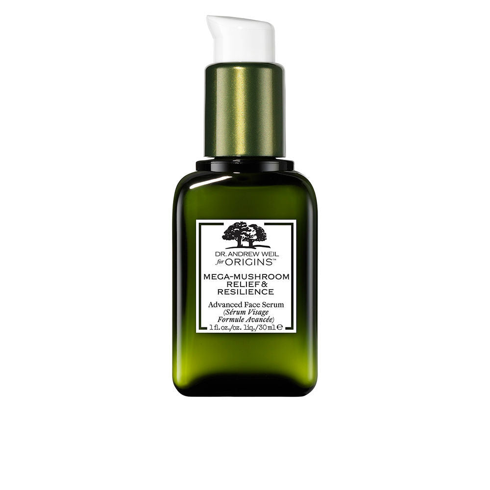 50 ml glass bottle of balancing serum with mushroom and seaweed ingredients visible