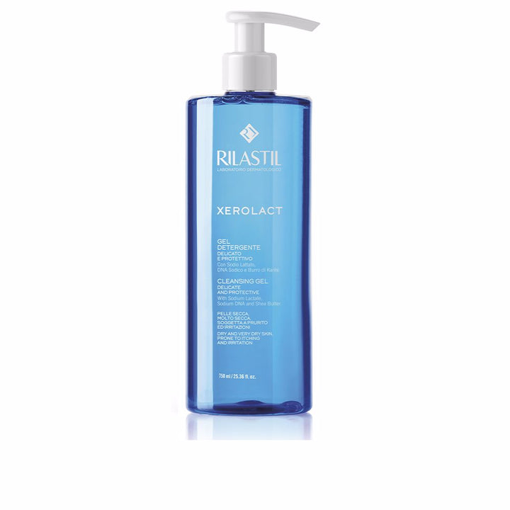 200 ml clear bottle of gentle shea cleansing gel for dry, sensitive Unisex skin