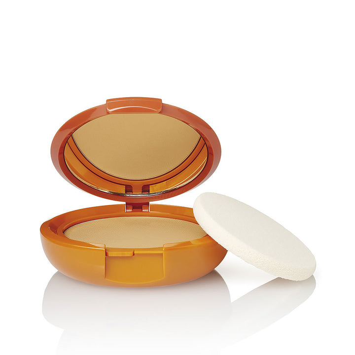 Compact bronze powder in round pan with mirror, 10 g, SPF 50+