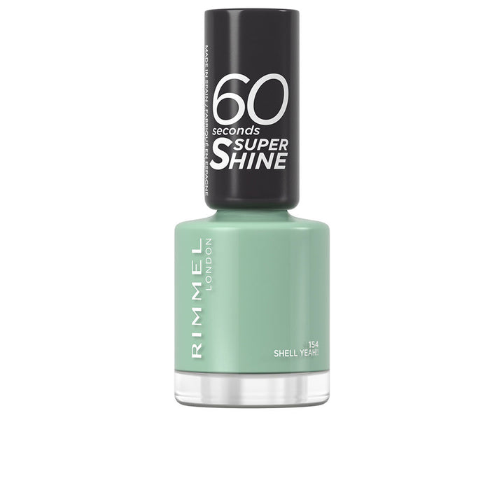 Turquoise 8 ml quick-dry nail polish bottle with glossy finish